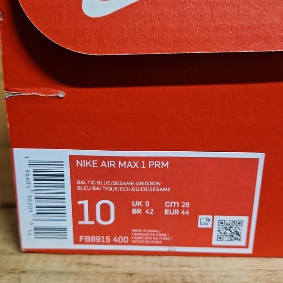 Nike Air Max 1 Blue Mens Running Shoe Sneaker FB8915-400 - Picture 11 of 15